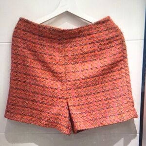 Women's Orange Tweed Shorts